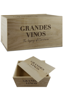 Caja madera 6 botella Grandes Vinos
