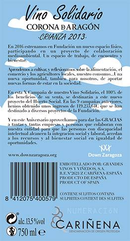 Vino solidario - Etiqueta contra