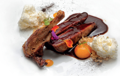 Receta de pato azulón con melocotón de Calanda y roca de Radiquero