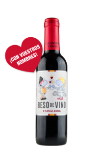 Botella de Beso de Vino personalizada para bodas