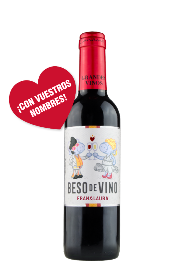 Botella de Beso de Vino personalizada para bodas